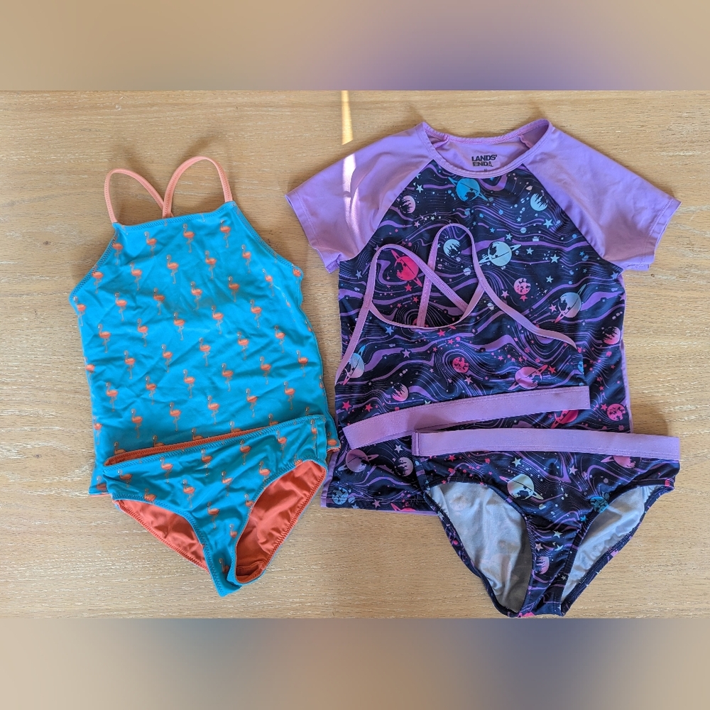 Girls Lands End Bathing Suit Sets